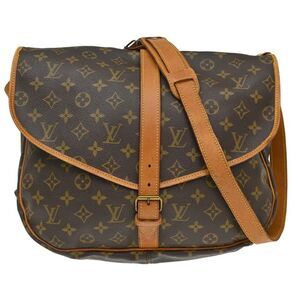 Louis Vuitton Saumur Monogram Canvas Brown Canvas Shoulder Bag Bag